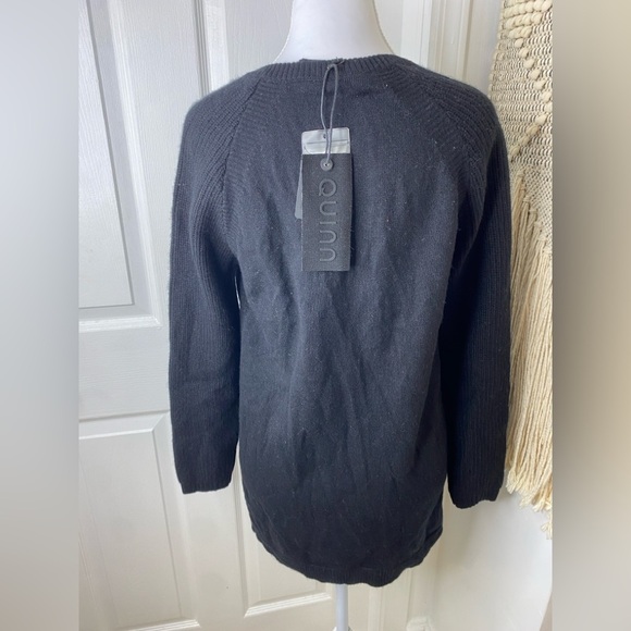 NWT QUINN CASHMERE Classic Black Women's Sweater Dress - Picture 2 of 6